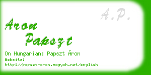 aron papszt business card